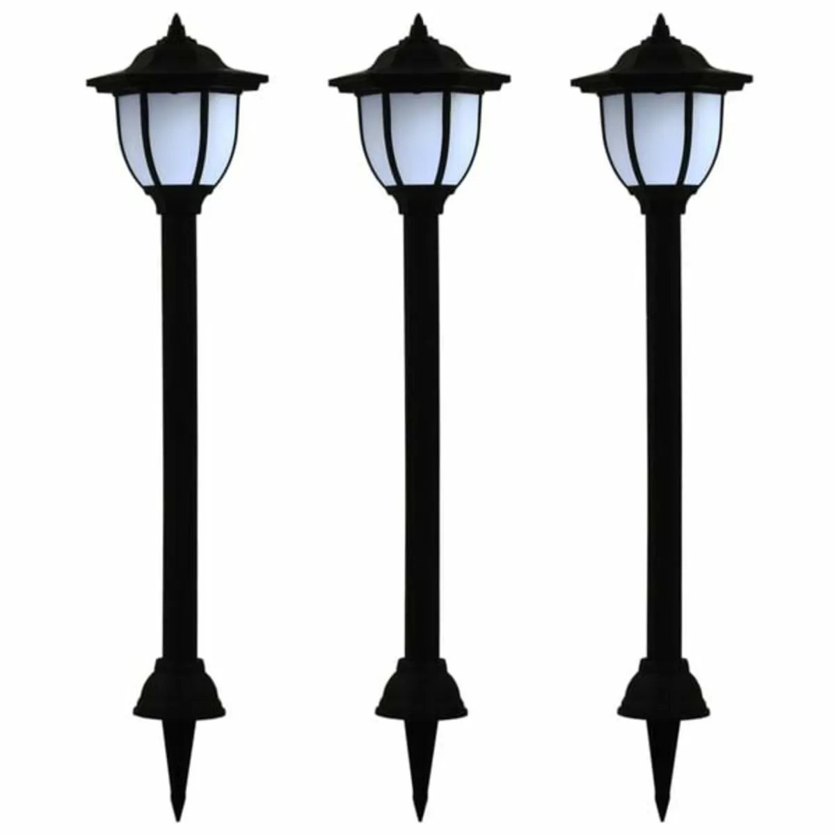Outdoor Solar Lamps 3 pcs LED Black - Image 1