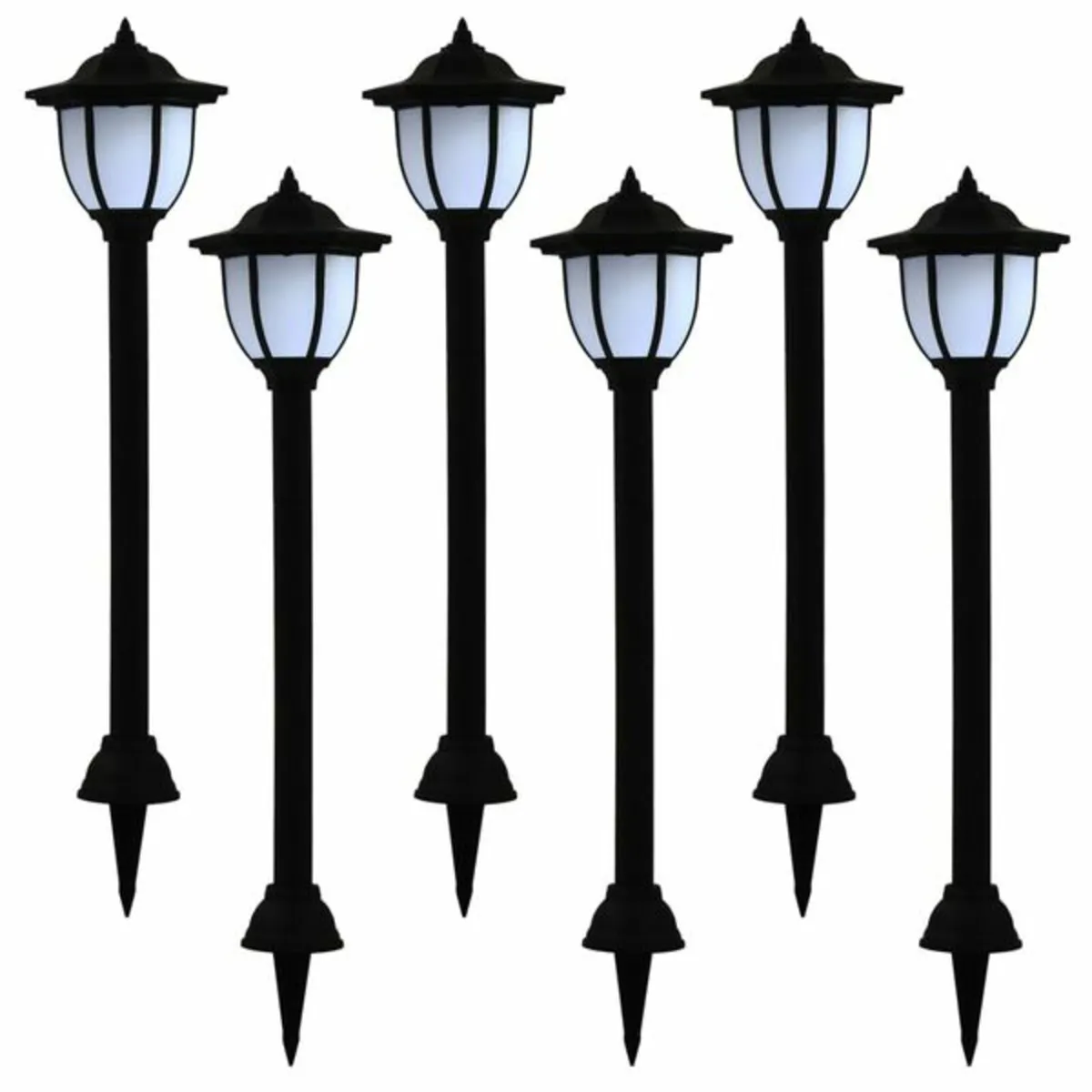 Outdoor Solar Lamps 6 pcs LED Black - Image 1