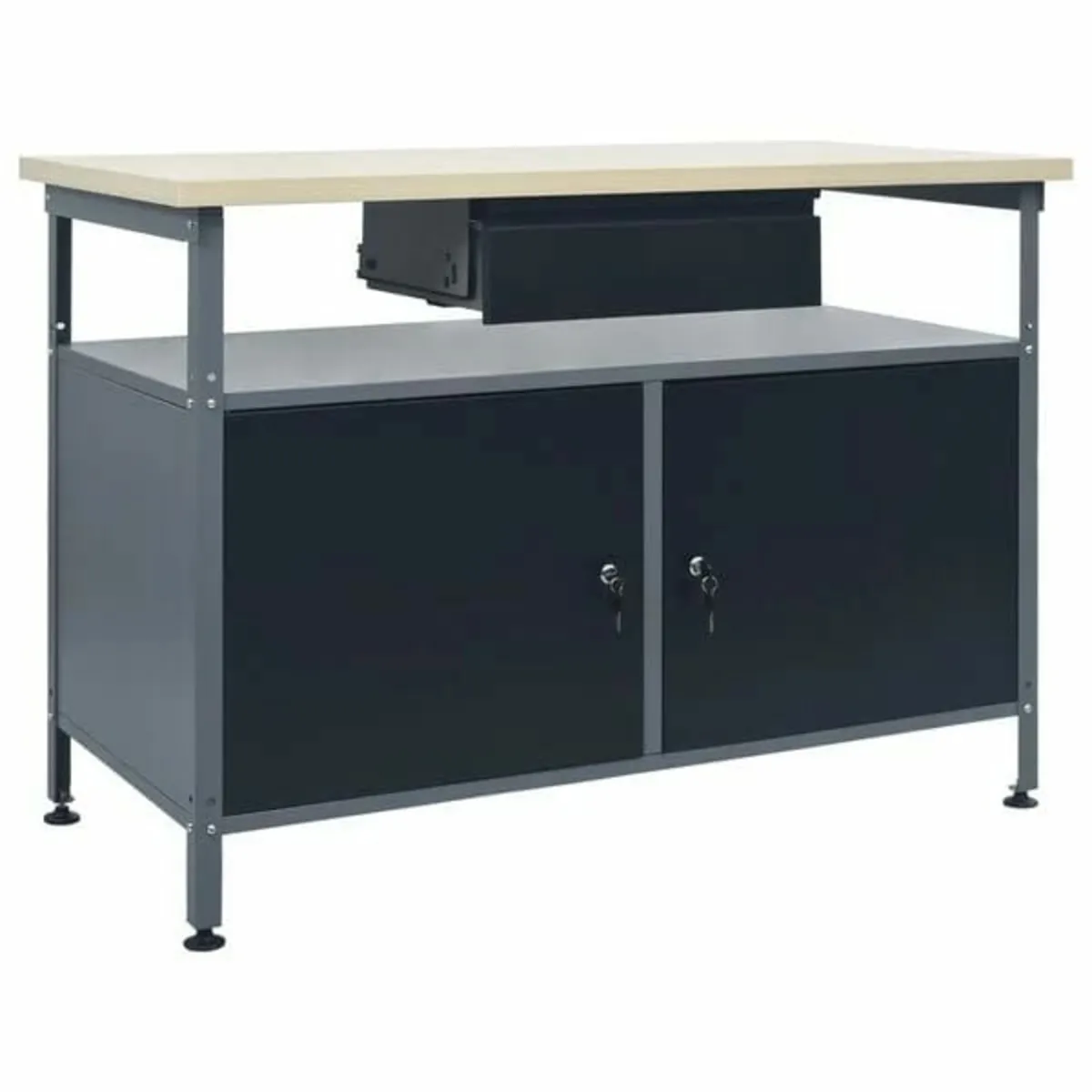 Workbench Black 120x60x85 cm Steel - Image 1