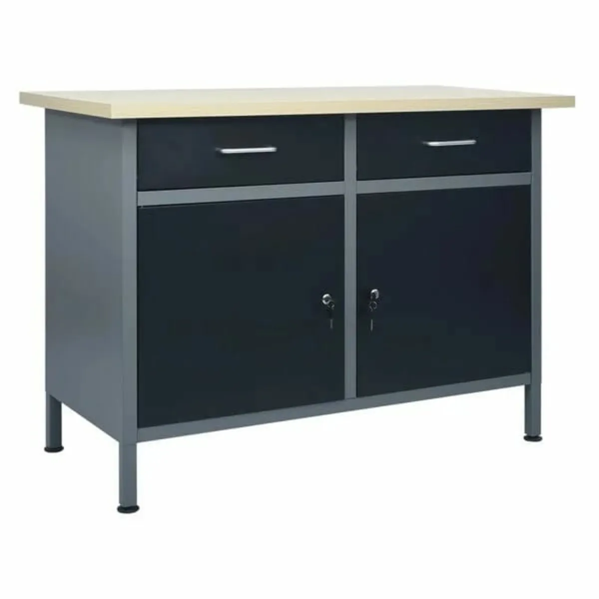 Workbench Black 120x60x85 cm Steel - Image 1