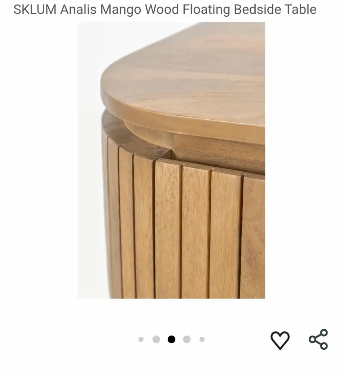 Floating Mango Wood Bedside Tables ×2 - Image 3