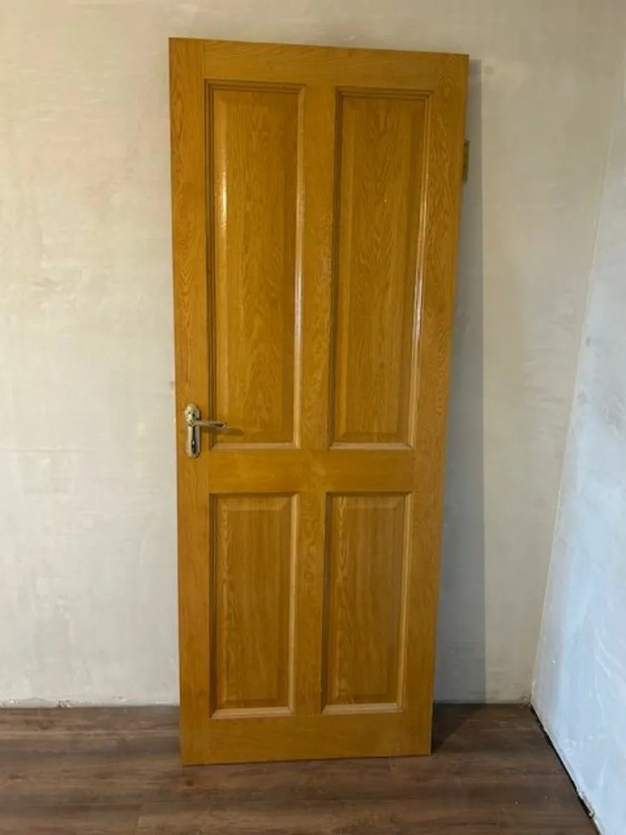 Two internal solid oak doors - Image 2