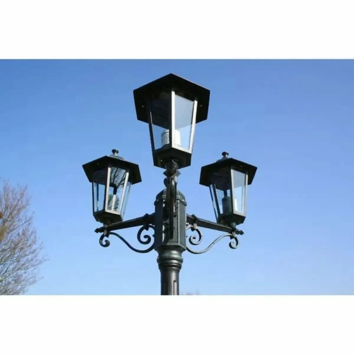Garden Light Post 3-arms 215 cm Dark Green/Black A - Image 4