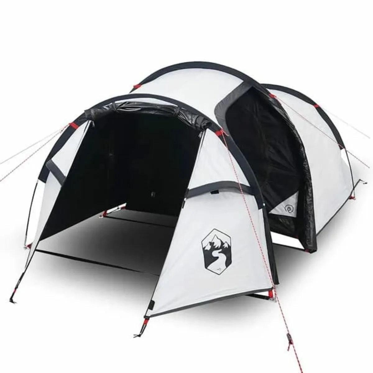 Camping Tent Tunnel 2-Person White Blackout Fabric - Image 1