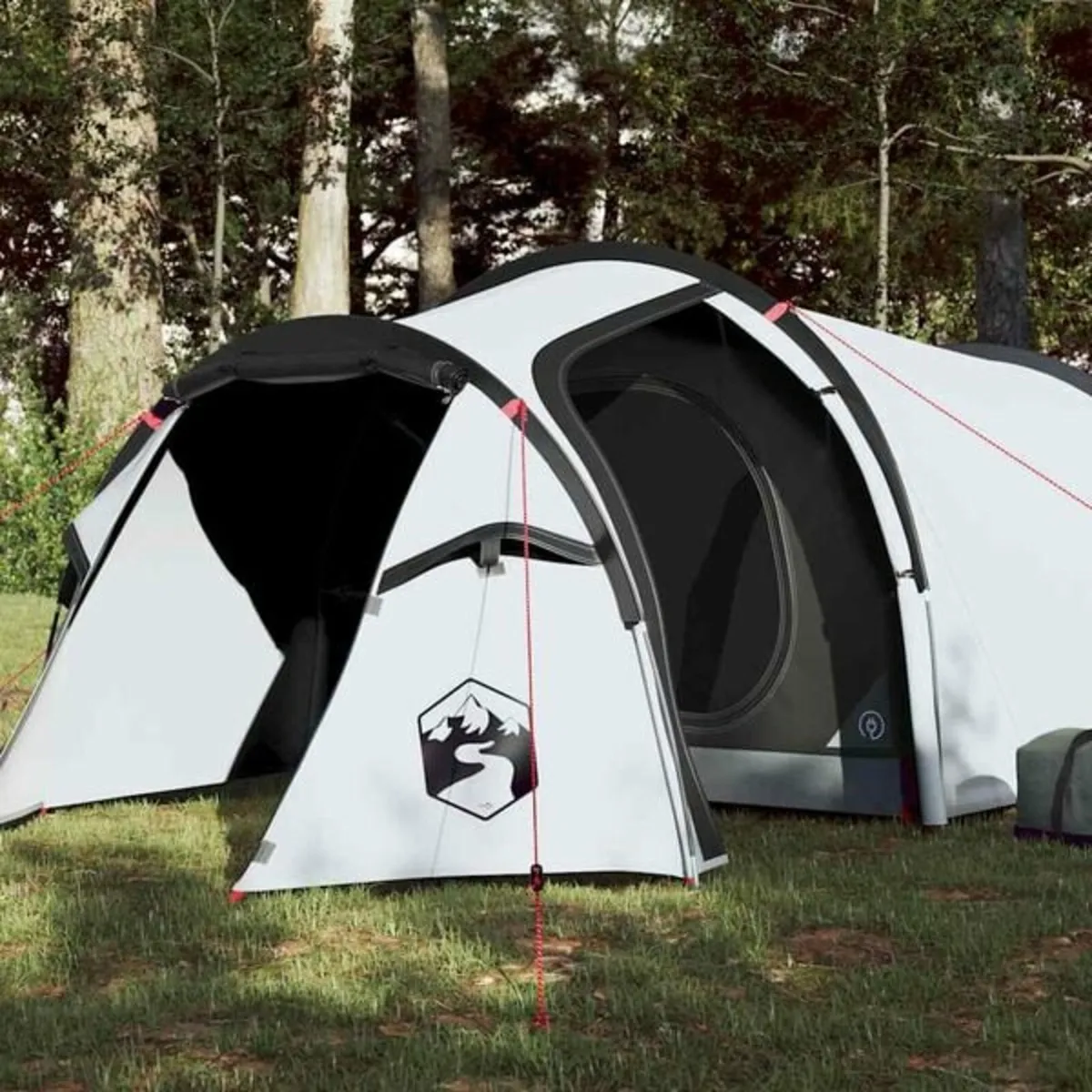 Camping Tent Tunnel 2-Person White Blackout Fabric - Image 2