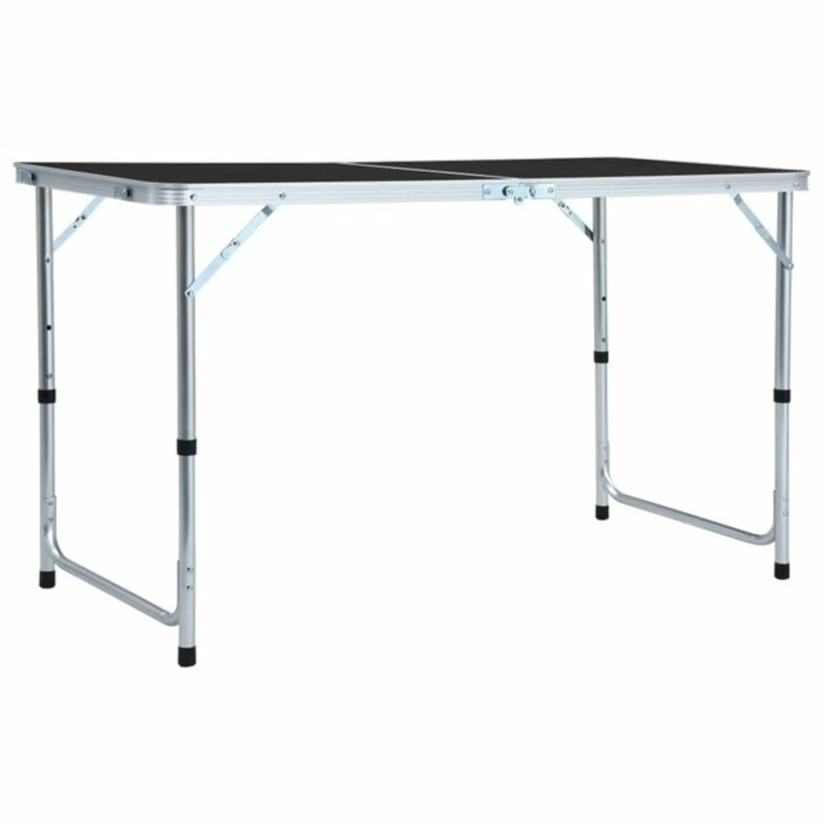 Foldable Camping Table Grey Aluminium 120x60 cm - Image 1
