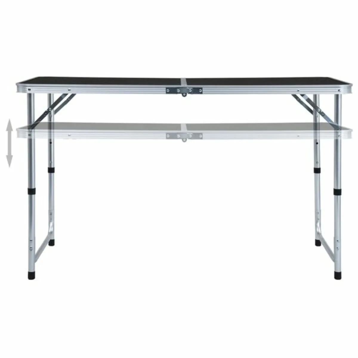 Foldable Camping Table Grey Aluminium 120x60 cm - Image 2