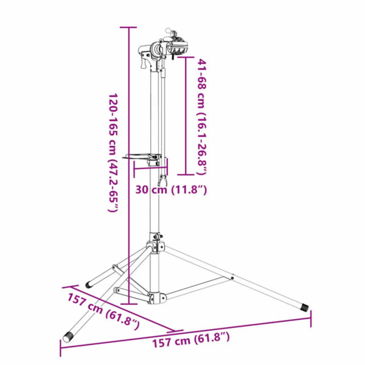 Bike Repair Stand Foldable Adjustable 120-165 cm A - Image 3