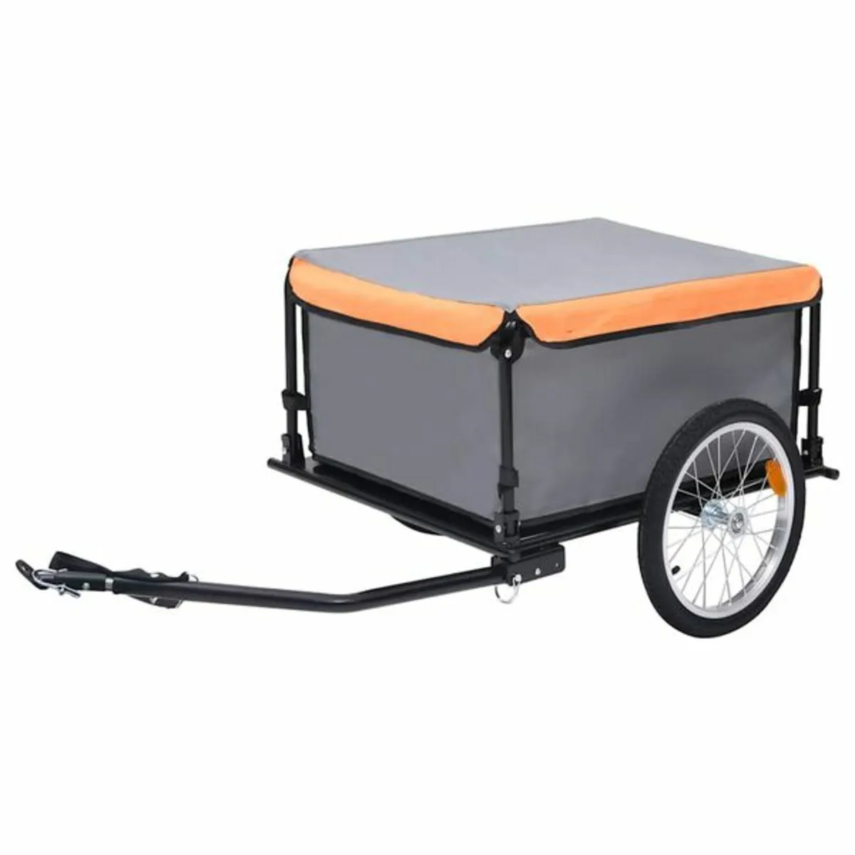 Bike Trailer Grey and Orange 65 kg - Image 1