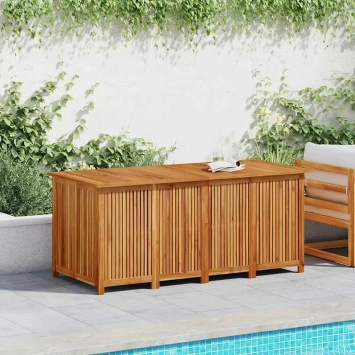 Garden Storage Box 200x80x75 cm Solid Wood Acacia - Image 4