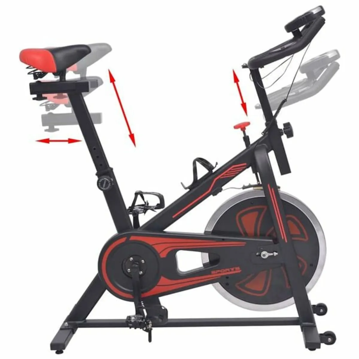Exercise Training Bike with Pulse Sensors Black an - Image 3