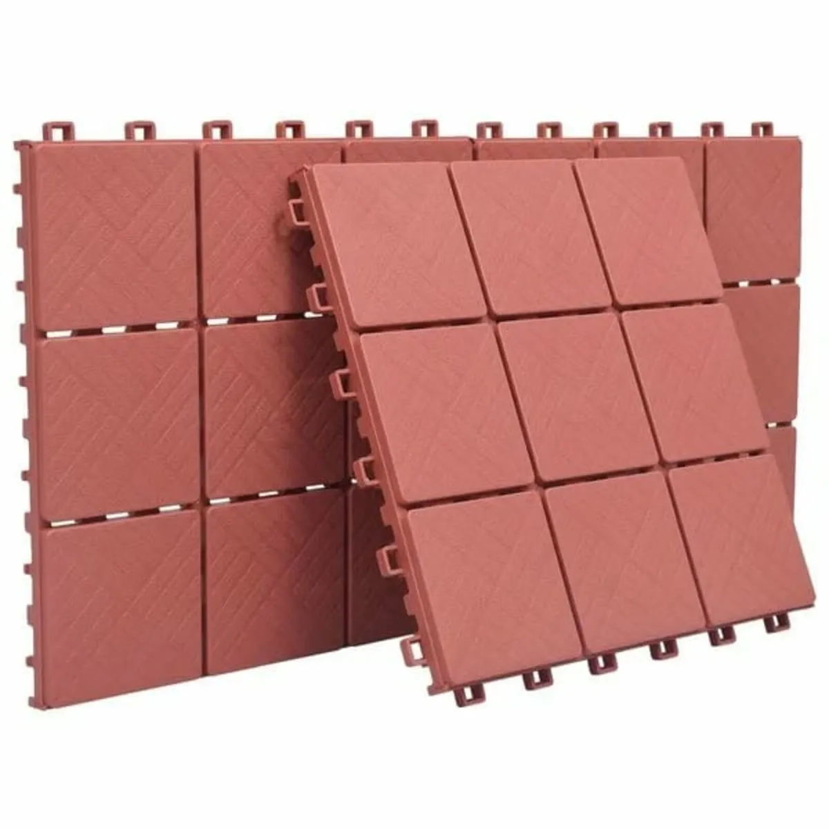 Decking Tiles 10 pcs Red 30.5x30.5 cm Plastic - Image 4