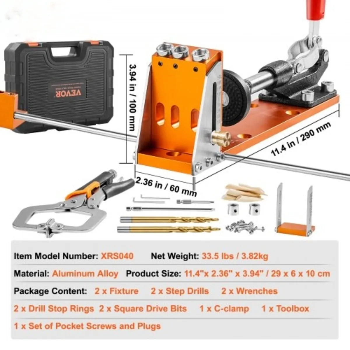 Pocket Hole Jig Kit, 34 Pcs Pocket Hole Jig System - Image 3