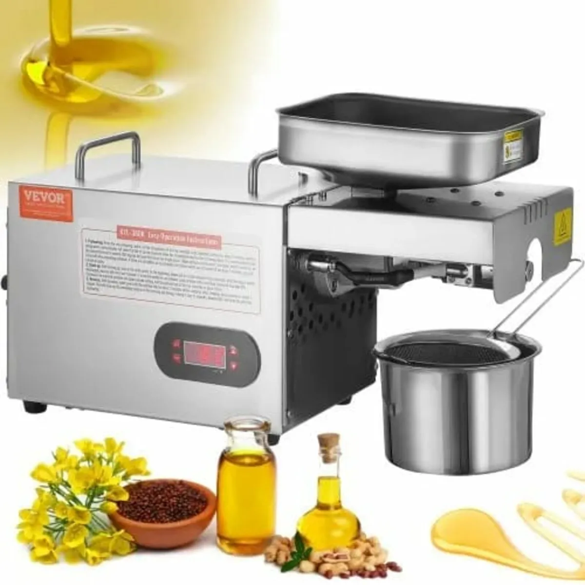 Electric Oil Press Machine, 850W Stainless Steel O - Image 1