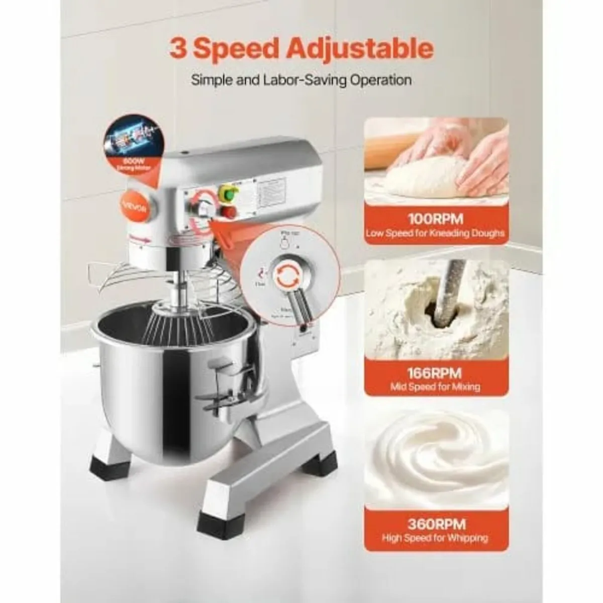 Electric Food Mixer 20L Food Stand Mixer 500W Elec - Image 2