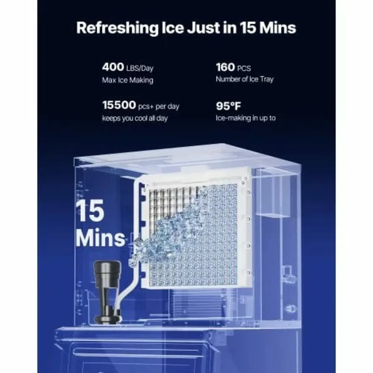 Commercial Ice Maker Machine, 181.4 kg/24H Ice-Mak - Image 4