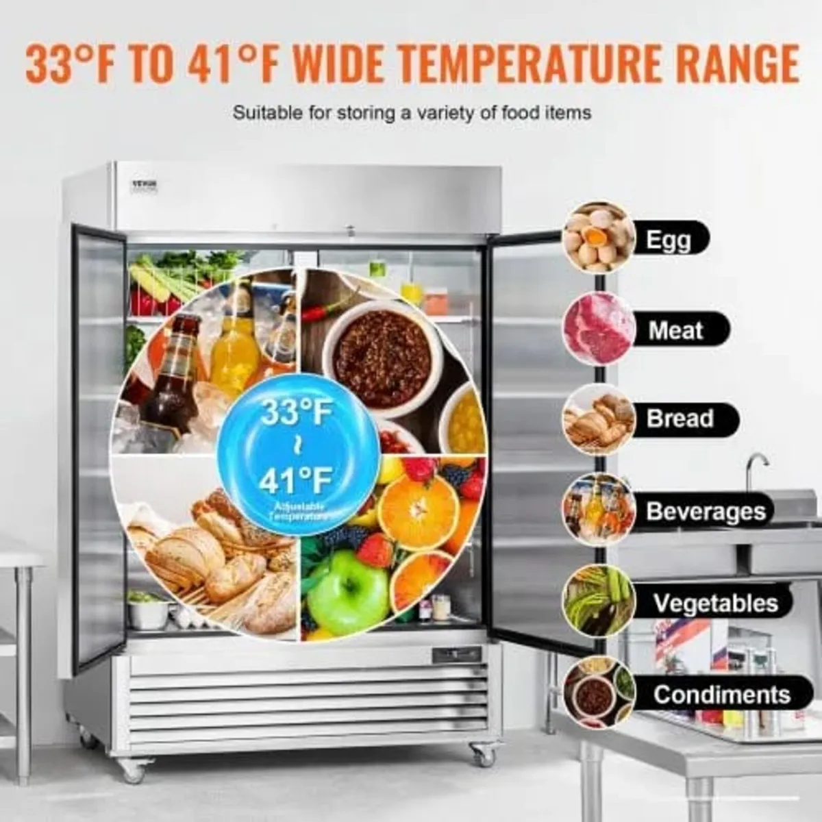 Commercial Freezer 38.83 Cu.ft, Reach In Upright F - Image 4