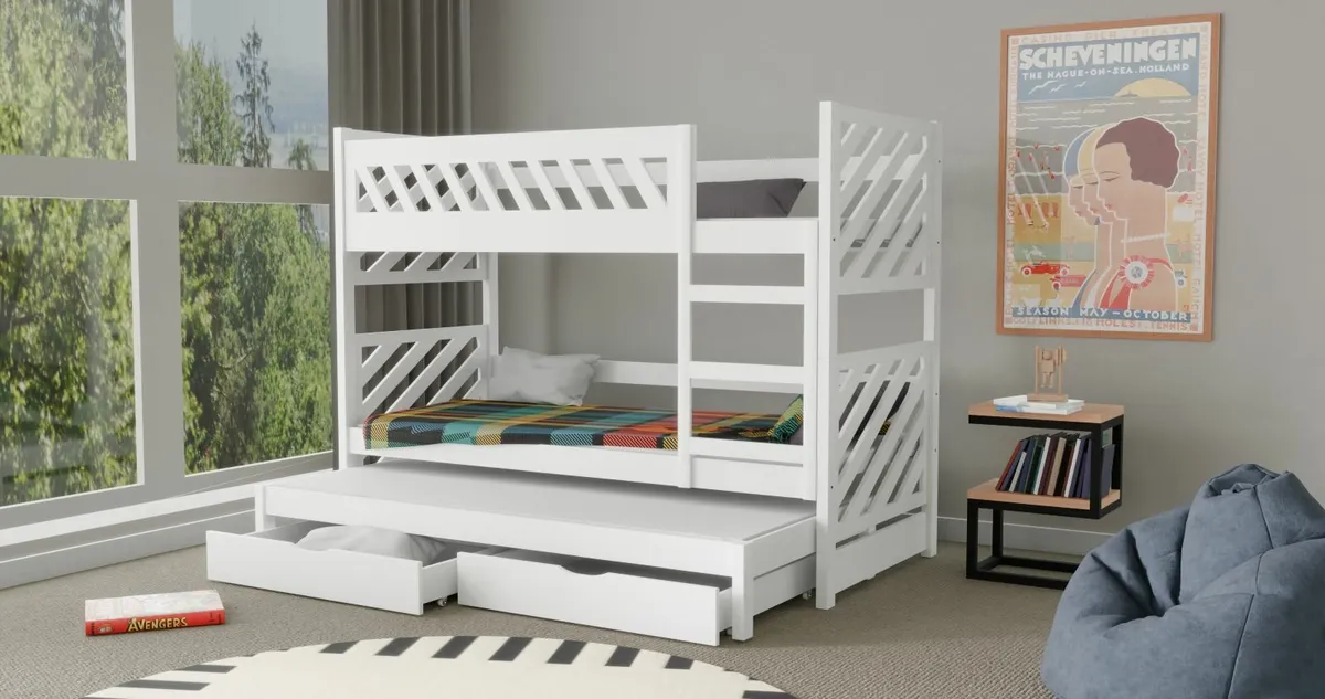 Kids triple bunk bed Matego FREE mattresses - Image 1