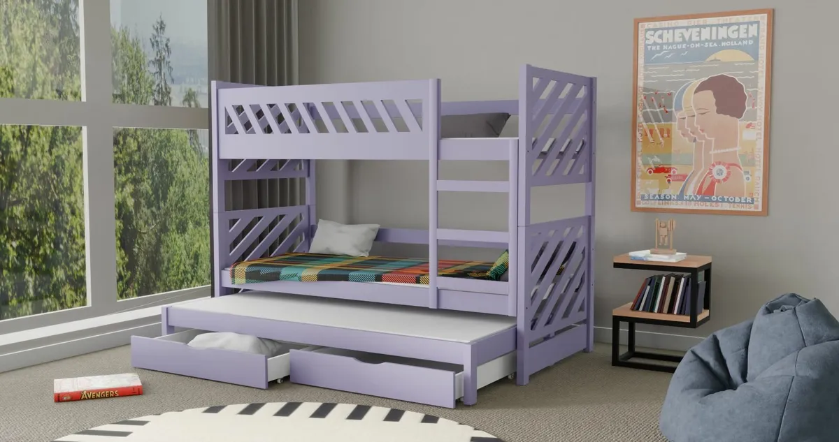 Kids triple bunk bed Matego FREE mattresses - Image 2