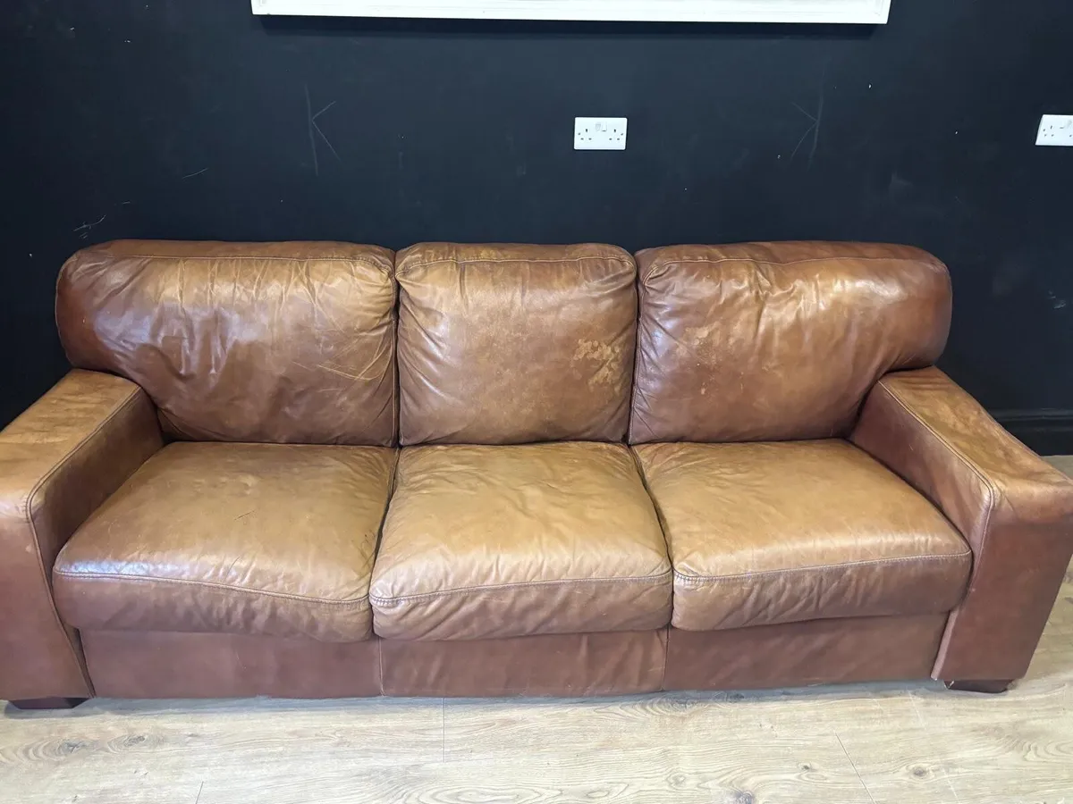 FREE !!! Brown Leather Sofa