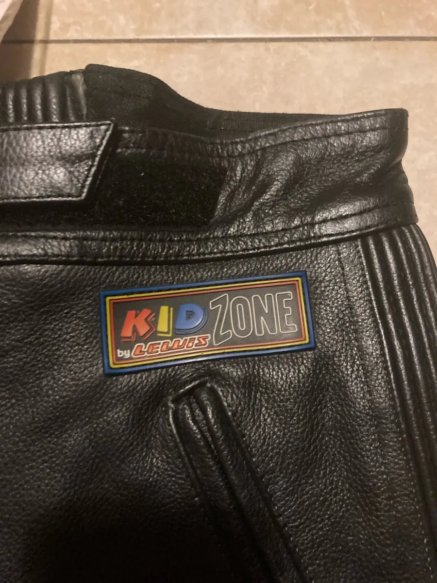 Children leather bikers trousers free postage - Image 2