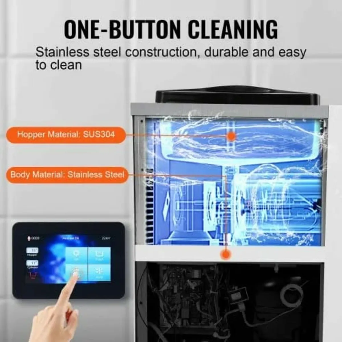 Commercial Ice Cream Machine, 10L/H Yield, 900W Si - Image 3