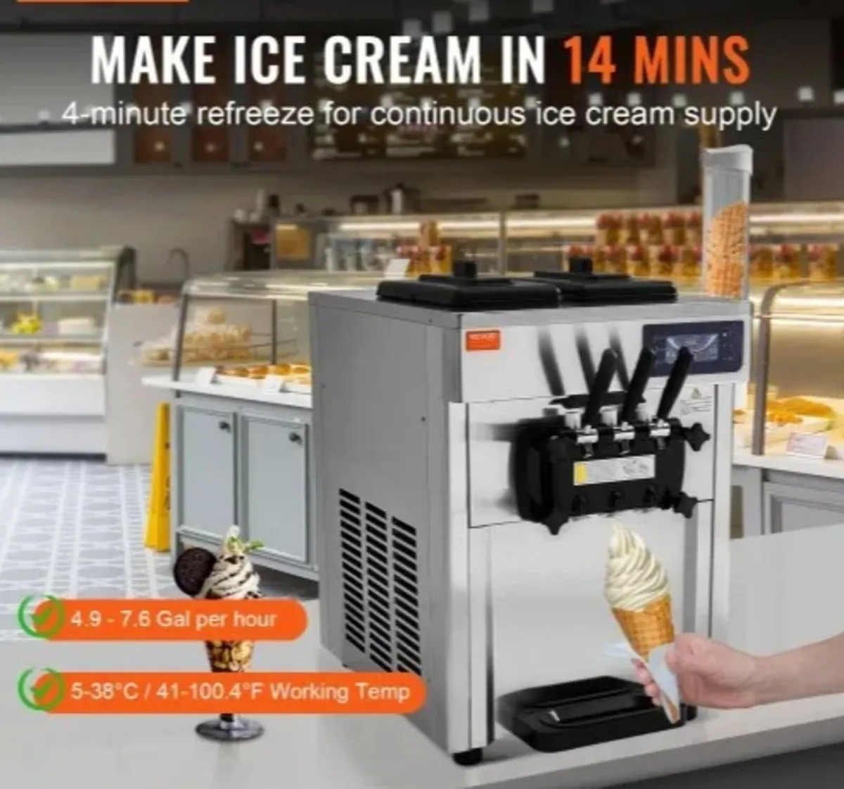 Commercial Ice Cream Machine, 18-28 L/H Yield, 165 - Image 2