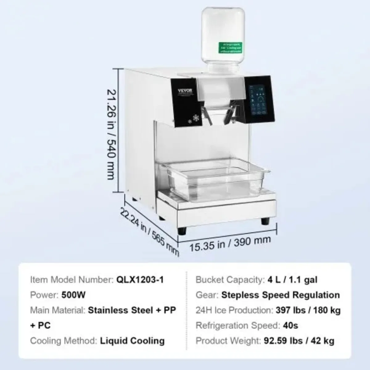 Commercial Snowflake Ice Machine, 397LBS/24H Snowf - Image 4
