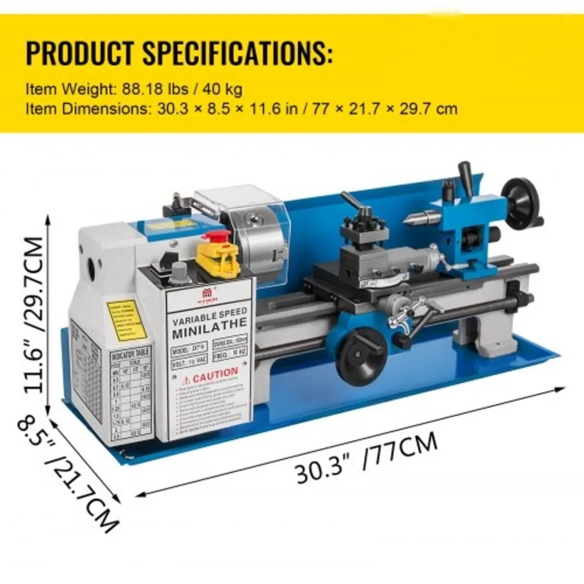 Metal Lathe 550W Variable Speed Metal Lathe 50 to - Image 3