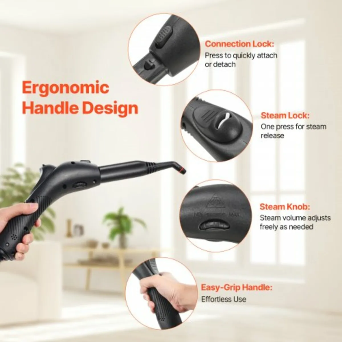 Steam Cleaner, Multipurpose Powerful Steamer with - Image 3