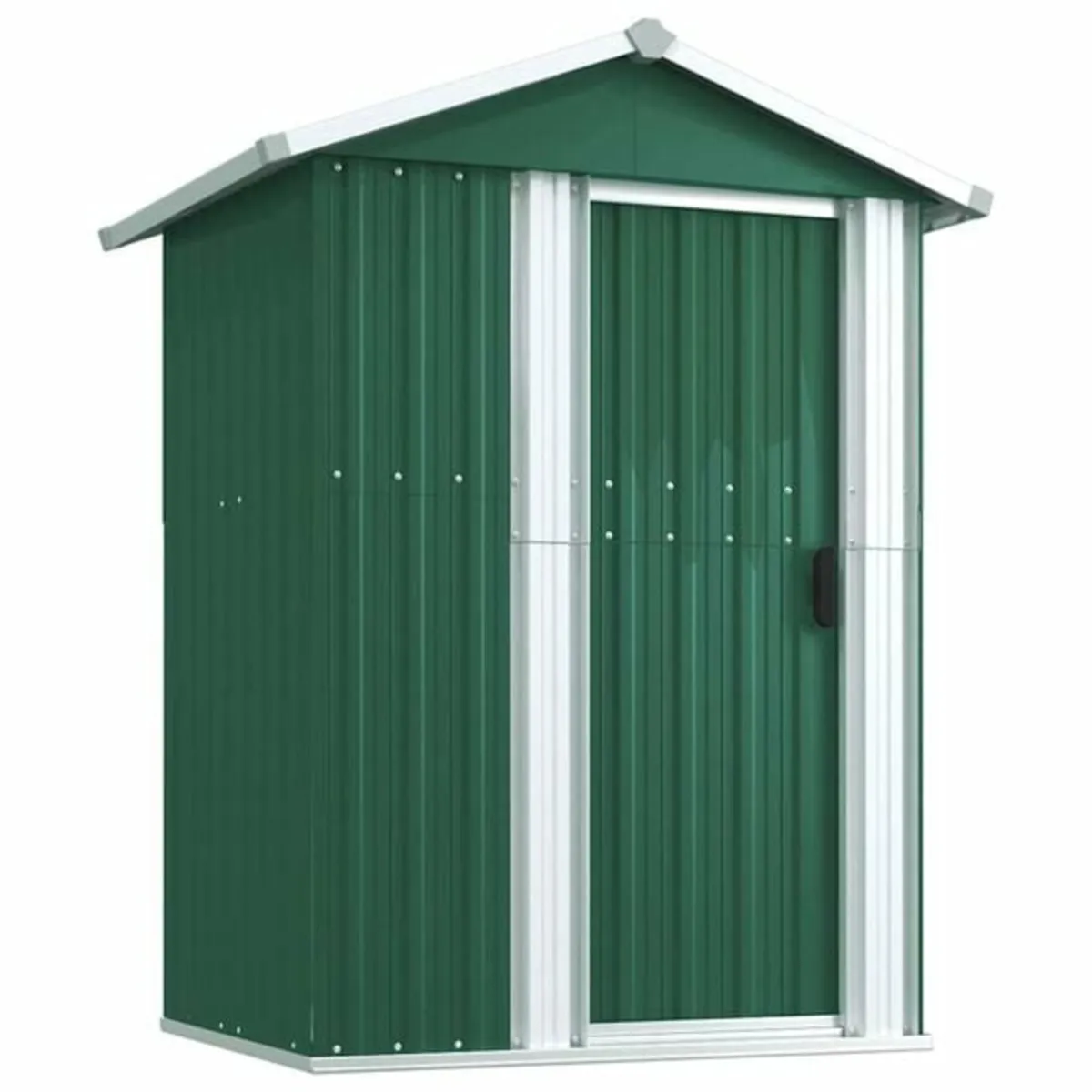 Garden Shed Green 126x97.5x177 cm Galvanised Steel - Image 2
