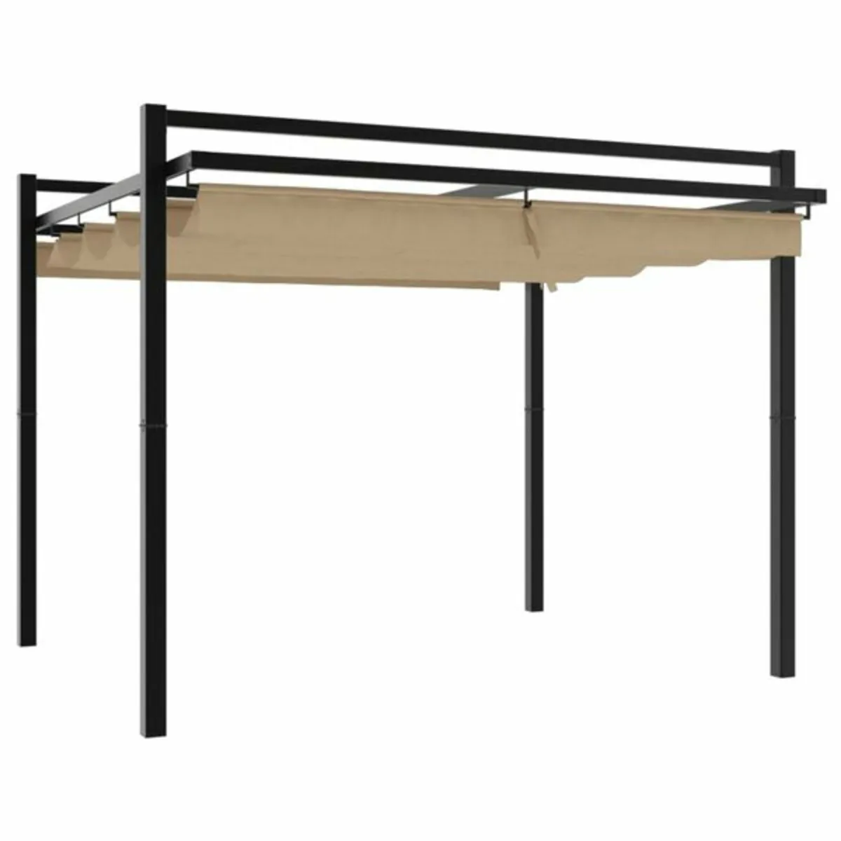 Garden Gazebo with Retractable Roof Taupe 3x3 m Al - Image 2