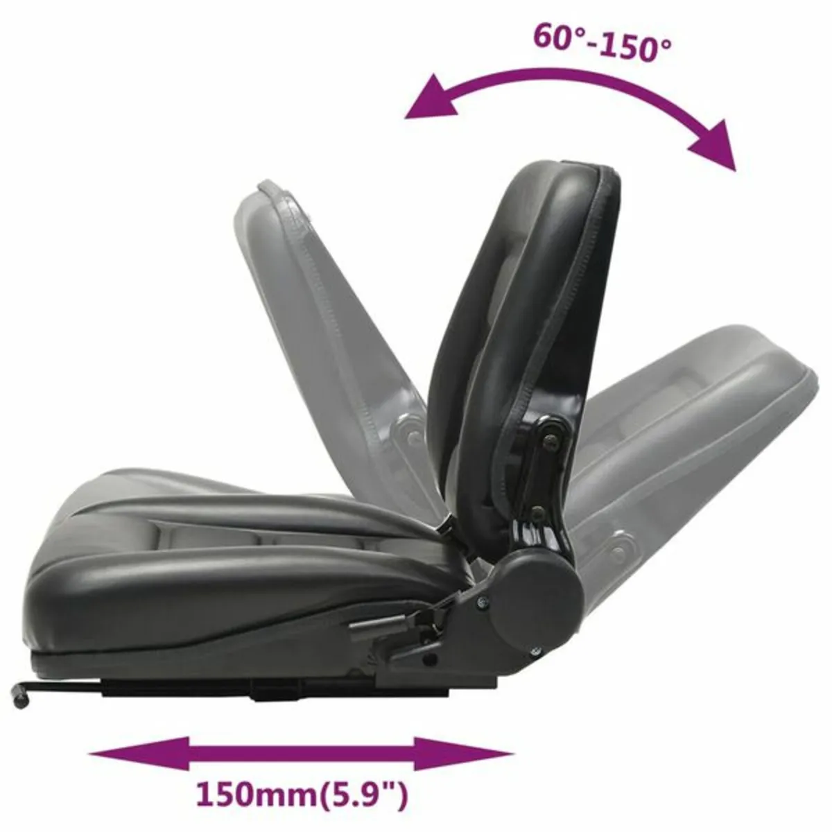 Forklift & Tractor Seat with Adjustable Backrest B - Image 3