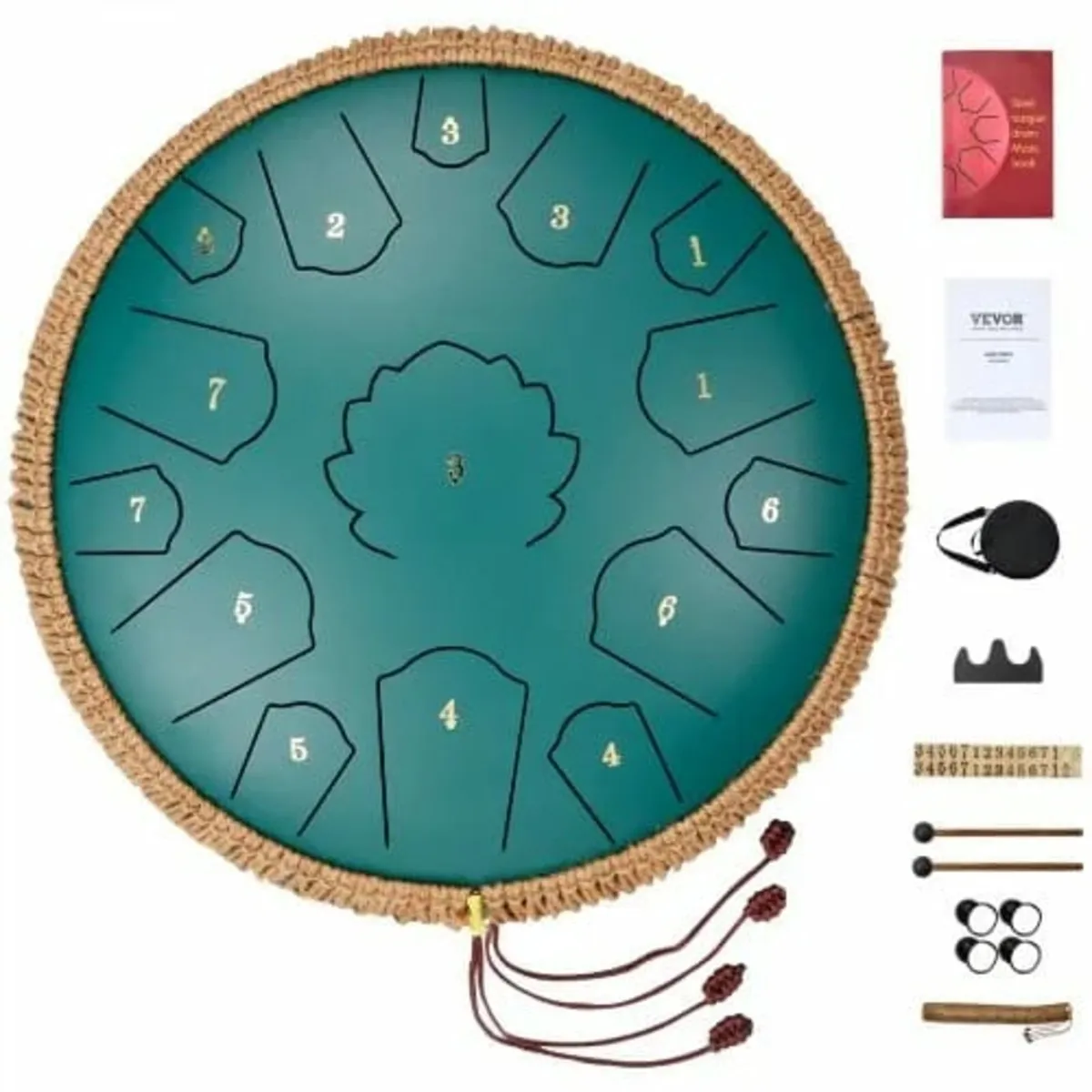Steel Tongue Drum 35.6 cm 15 Notes Rain Drum for O - Image 1