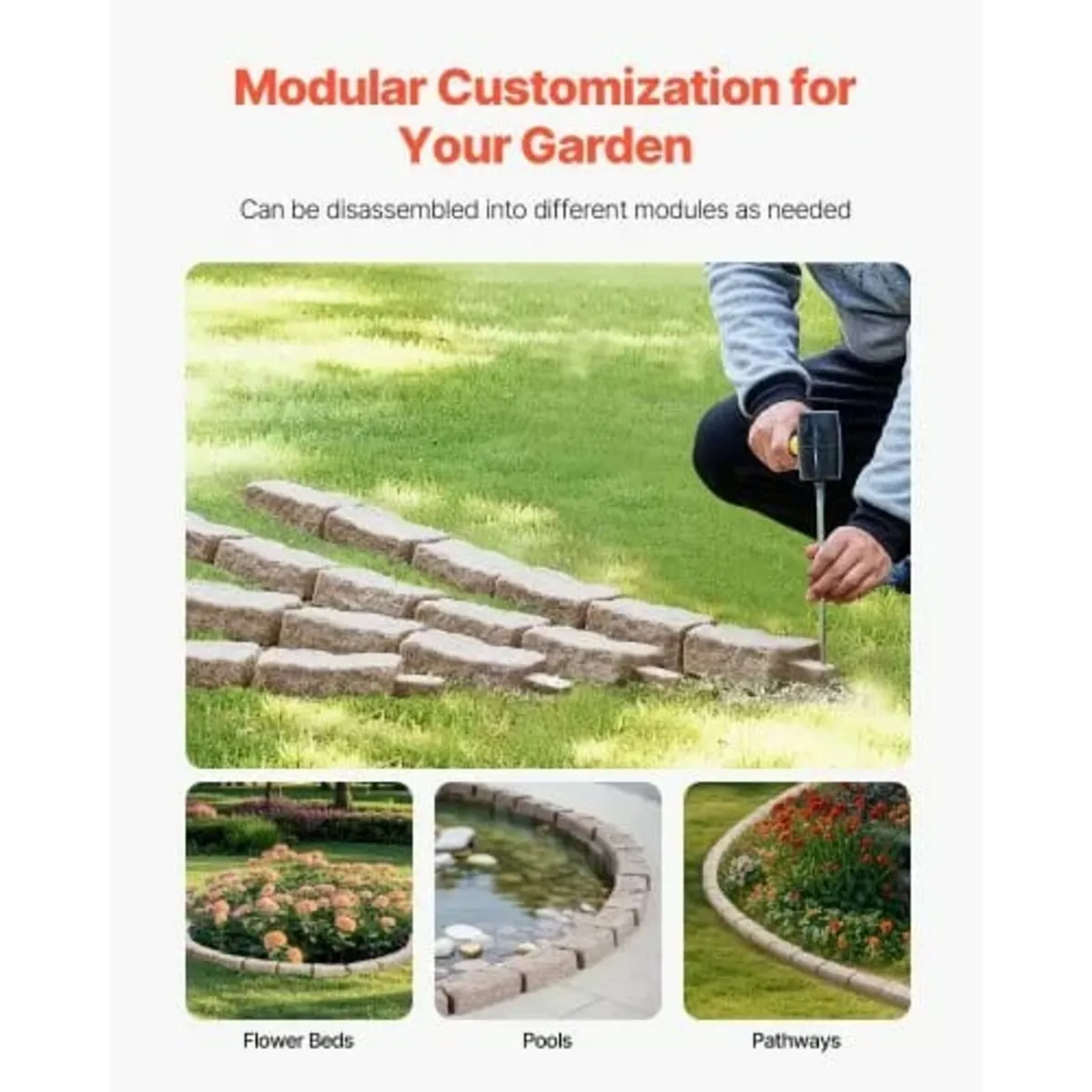 Faux Stone Landscape Edging, 46.4 x 2.2 in Realist - Image 2