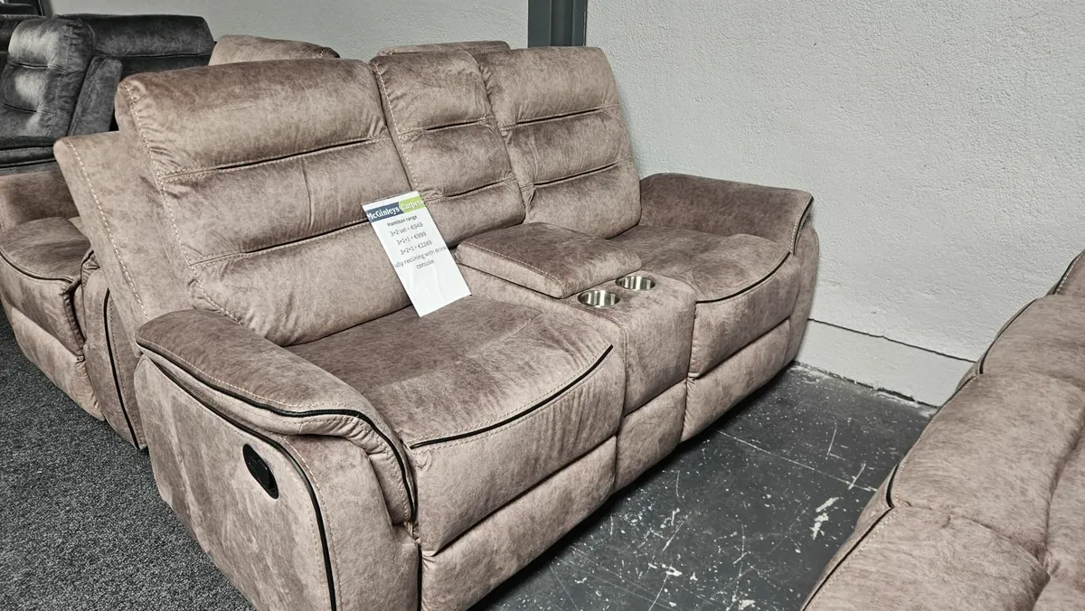 Beige fabric 3+2 reclining (NEW) - Image 2