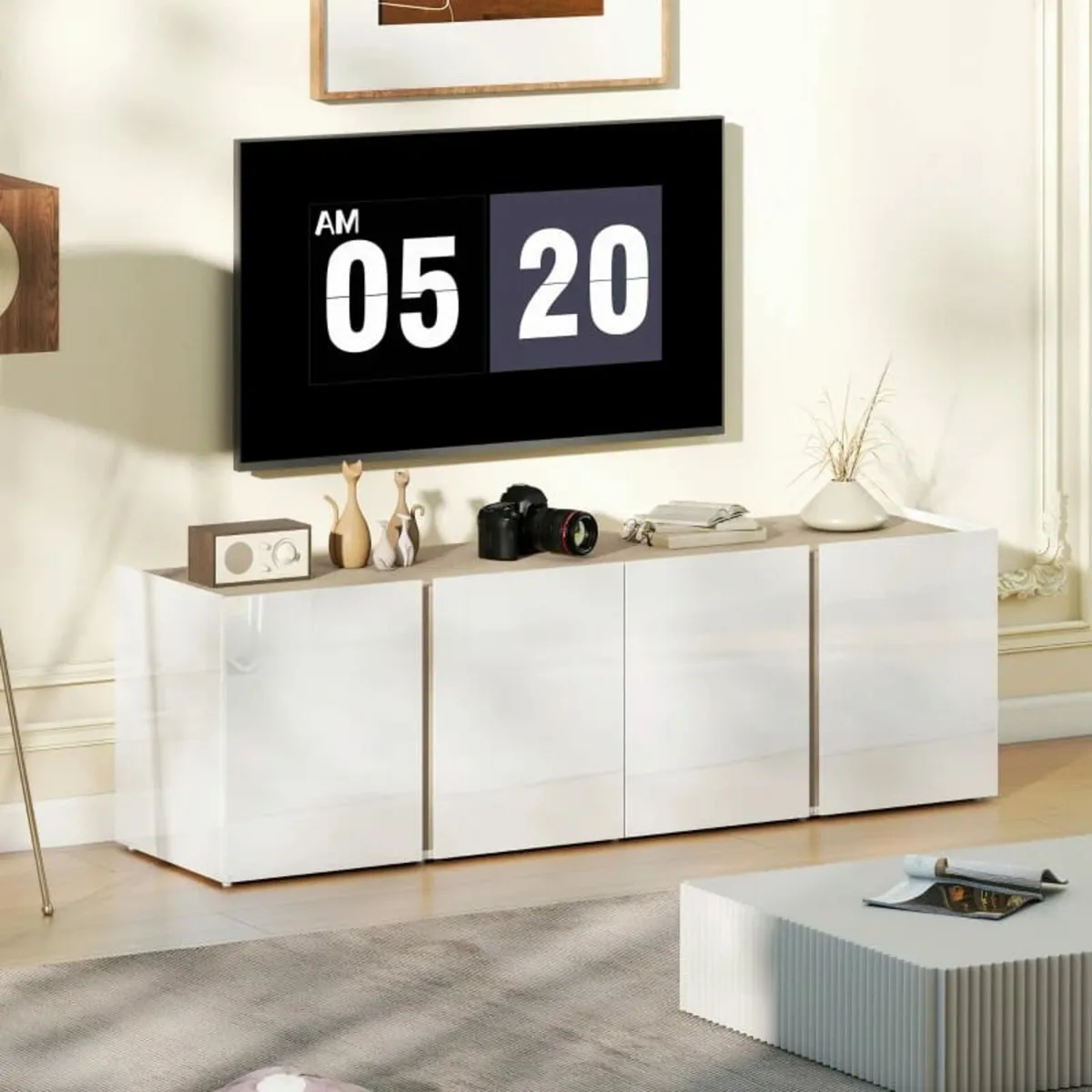 TV console for 165.1 cm TVs, TV cabinet with soft- - Image 2