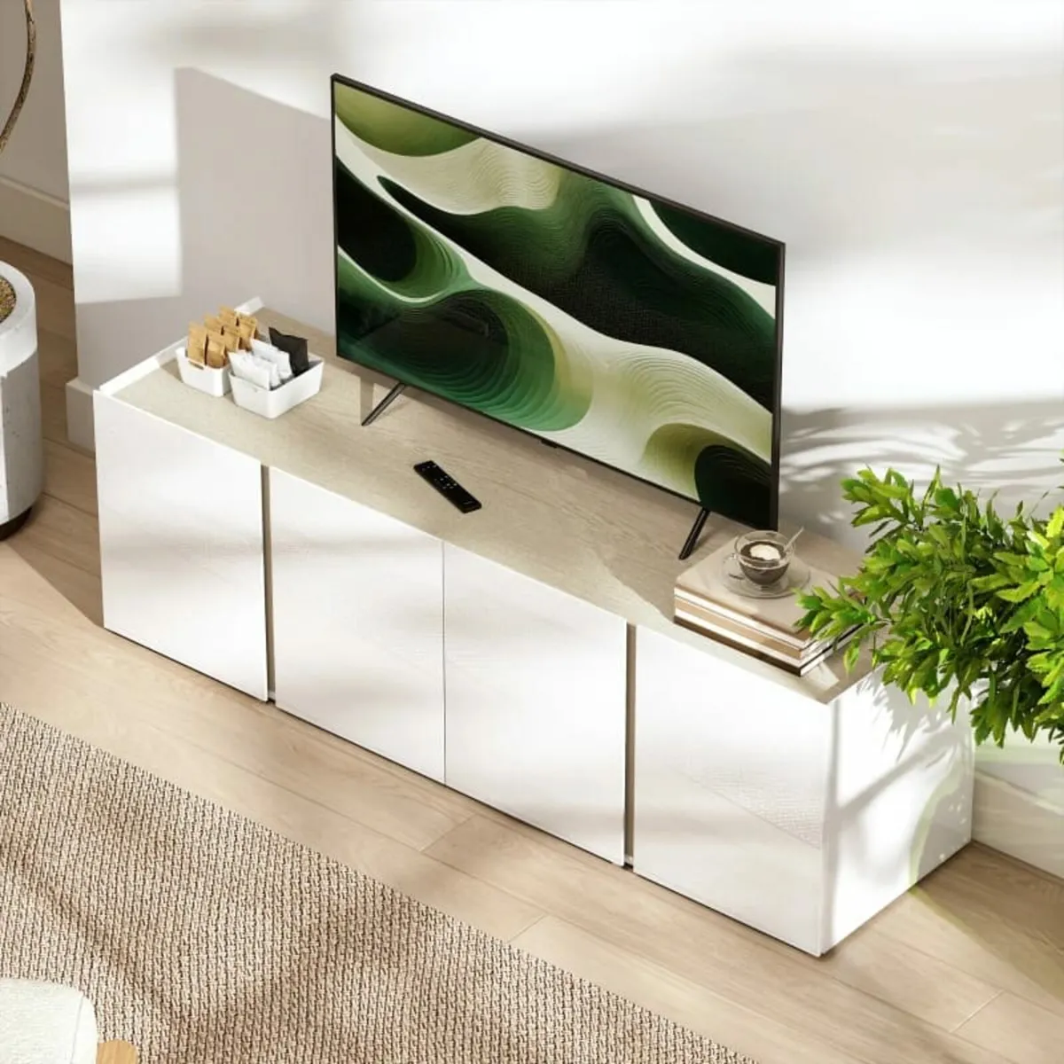 TV console for 165.1 cm TVs, TV cabinet with soft- - Image 4