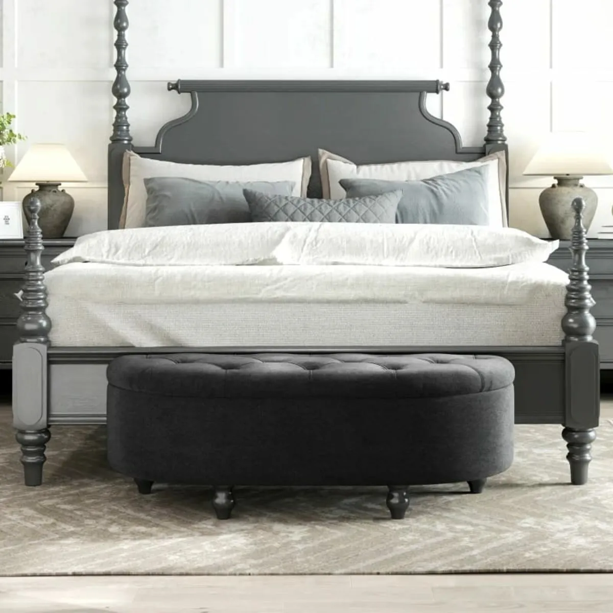 Storage Ottoman, Upholstered Storage Chest, Padded - Image 2