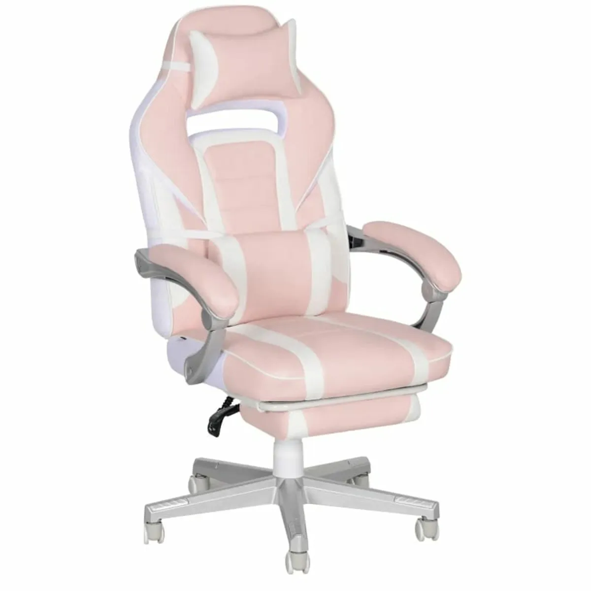 Gaming chair with footrest, head & lumbar cushions - Image 4