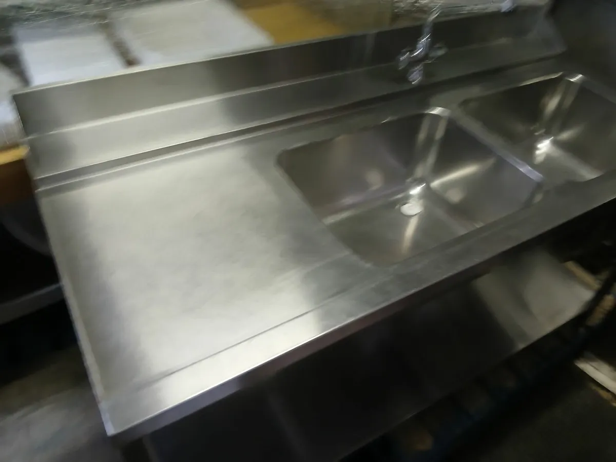 Staneless steel  double sink unit complete - Image 1