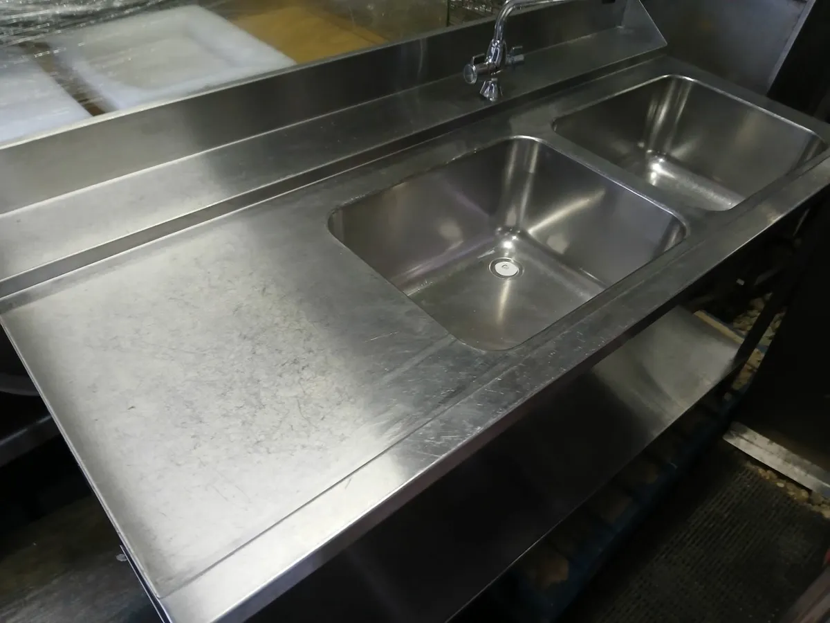 Staneless steel  double sink unit complete - Image 4