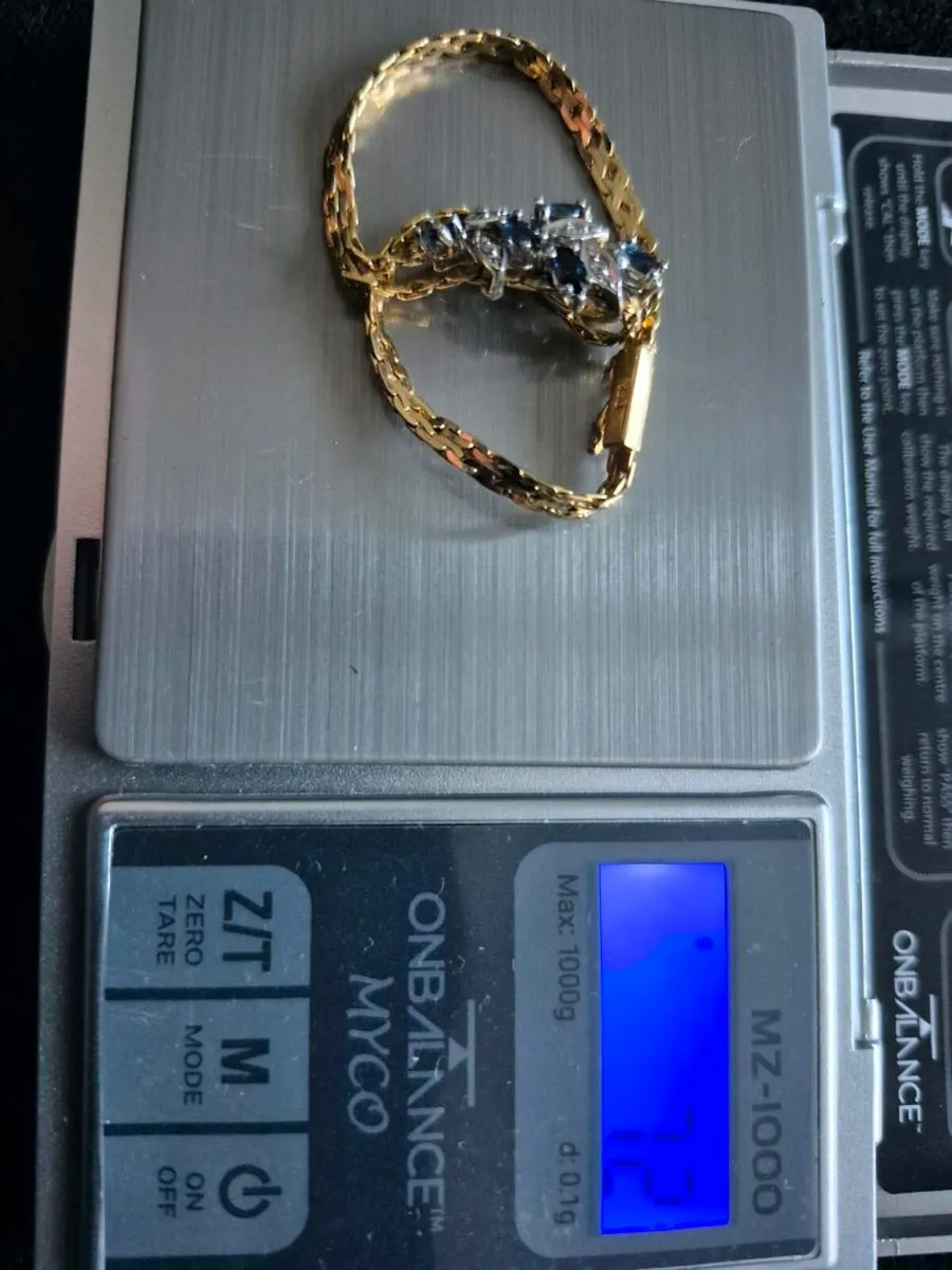18k (750) gold bracelet with Sapphire and Diamond - Image 3