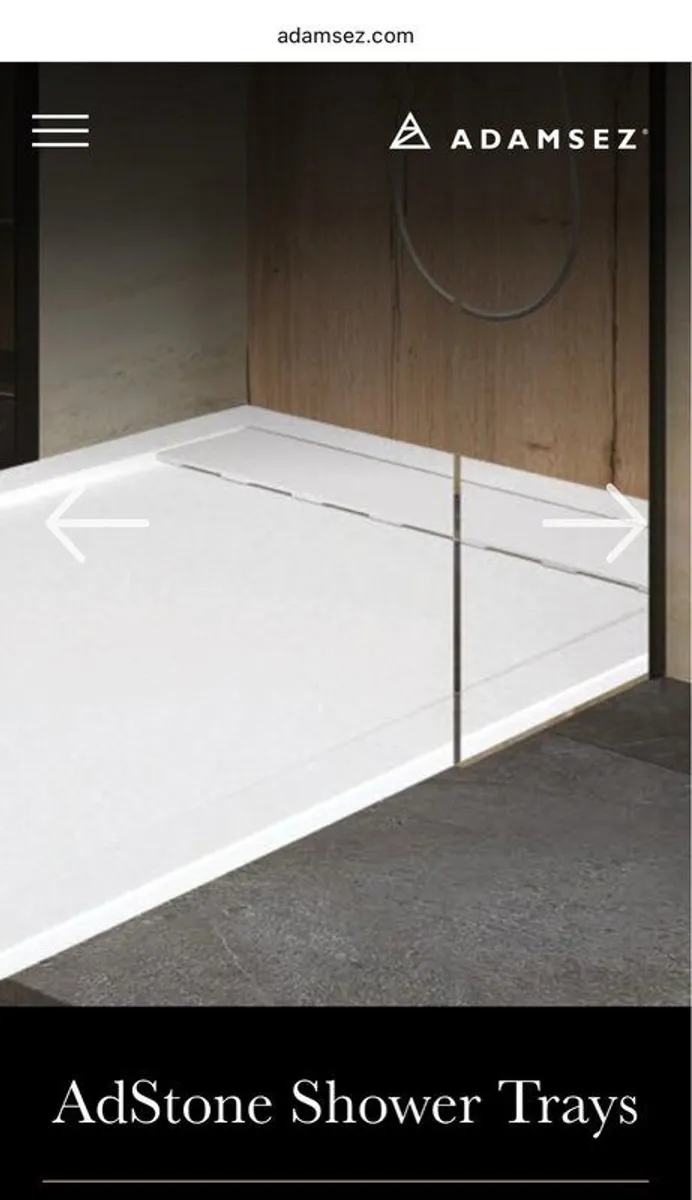 Adstone slate affect shower tray 1200mm x 1000mm - Image 1