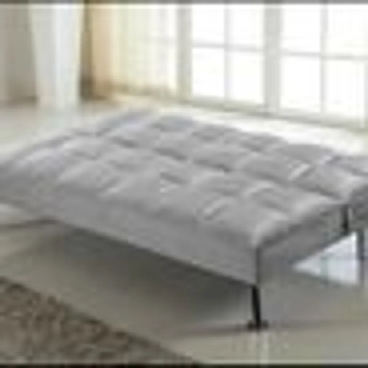 Silver Grey Folding 3 Seater Fabric Sofa Bed - Perfect Christmas Gift! - Image 4