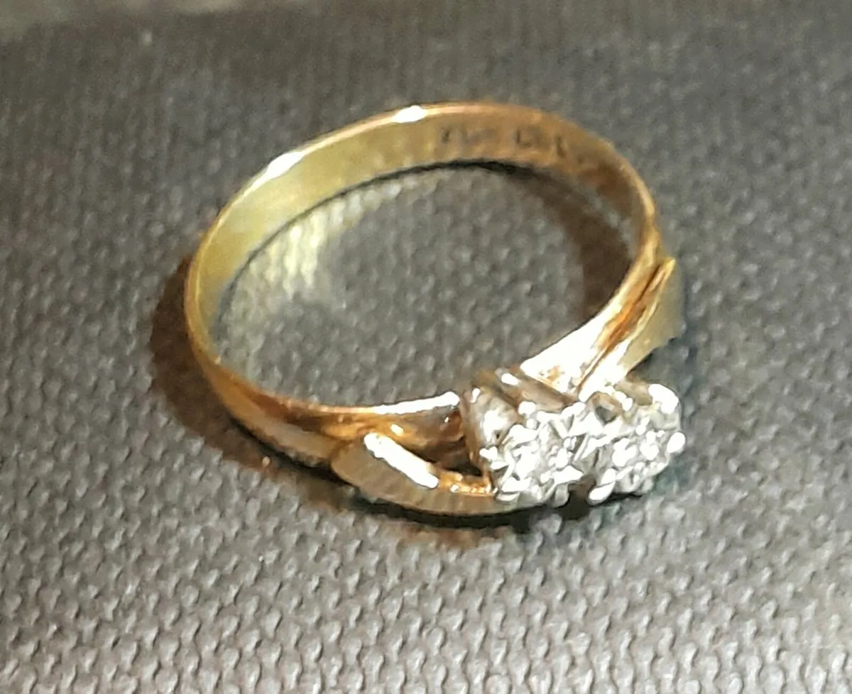 9k gold double diamond ring - Image 2