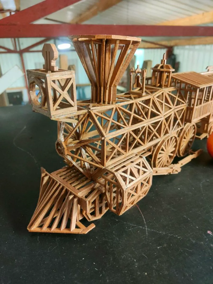 Hand crafted train and carriages - Image 1