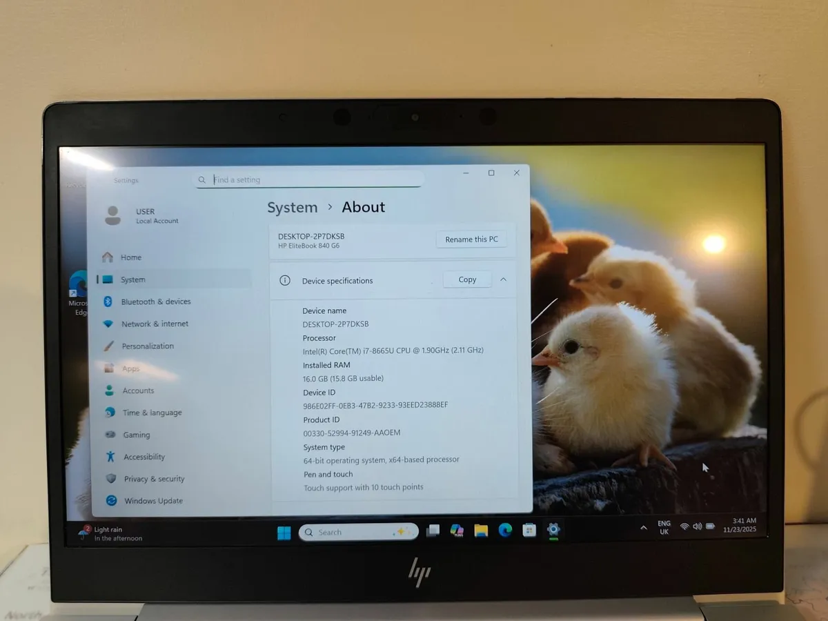 HP Elitebook 840 G6 i7 8th gen 16GB/256GB SSD Quad - Image 4