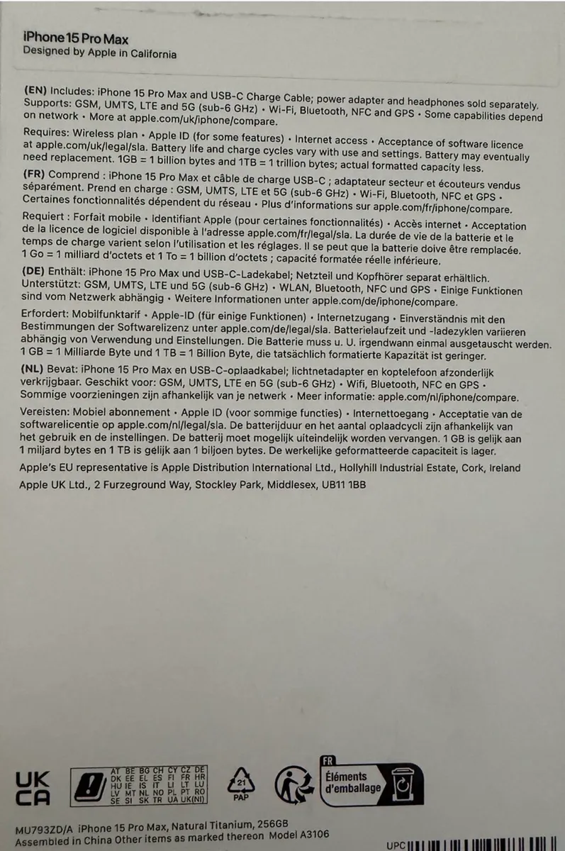 iPhone 15 Pro Max 256 GB (Unlocked)with 2 cases - Image 2