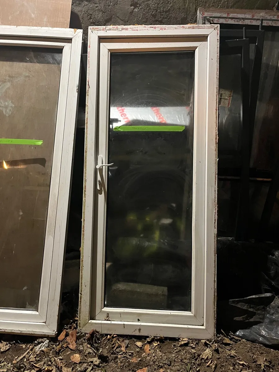 2 White PVC doors and 1 white window - Image 1